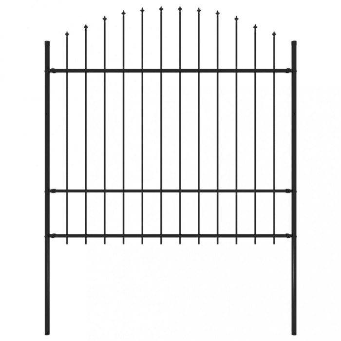 Gossi gard de gradina cu varf ascutit, negru, 1,7 m, otel