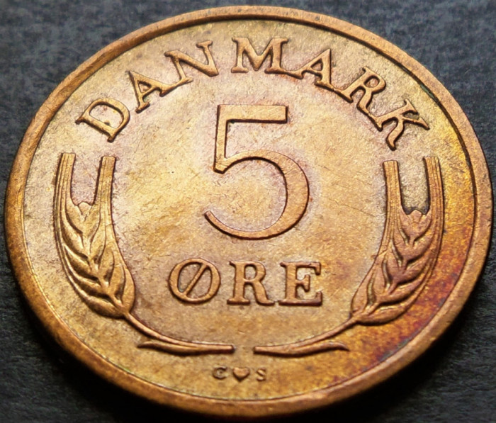 Moned 5 ORE - DANEMARCA, anul 1964 * cod 2769 B = patina superba