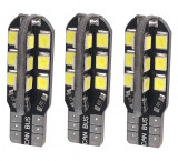 Set 3 Buc Bec Auto Led T10 2835 Cu 24 SMD 5W Alb 12V CanBus JSUN01 090221-15, General