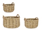 Cumpara ieftin Set 3 cosuri poliratan natur Julen 36x25x21h; 44x32,5x50h; 52x40x29h