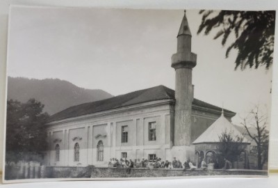 ADA KALEH , TURISTI POZAND LANGA MOSCHEE , FOTOGRAFIE TIP CARTE POSTALA , 1935 foto