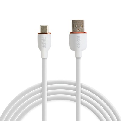 Cablu de date Type-C / USB-A, 1 m, 2,4A, 12W, alb, cu &amp;icirc;nvelis siliconic Best CarHome foto