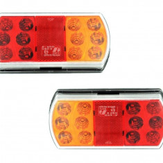 Lampa stop LED SMD stanga si dreapta camion duba remorca tractor 16,5x8 ® ALM