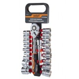 Set tubulare 1/2 Gadget, 20 piese, 8-27 mm, cu clichet si prelungitor