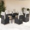 vidaXL Set mobilier de grădină cu perne, 7 piese, negru, poliratan 3213390