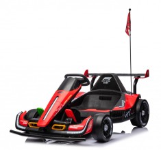 Masinuta - Kart electric pentru copii 3-11 ani, Racing F1 90W 12V, telecomanda, rosu