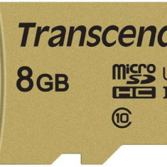 Card de memorie Transcend USD500S, microSDHC, 8 GB, 95 MB/s Citire, 60 MB/s Scriere, Clasa 10 UHS-I U1 + Adaptor