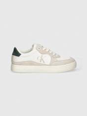 Sneakers barbati Classic Cupsole Iconic Nylon, cu insertii de piele intoarsa si logo, Alb, 40