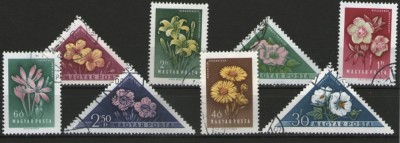 Ungaria 1958 - flori, serie stampilata foto
