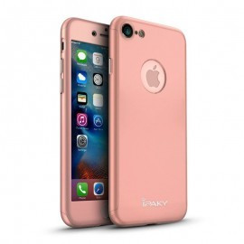 Husa IPAKY Full Protection 360 iPhone 7 (Rose Gold) cu Folie Protectie Ecran