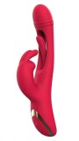 Vibrator Yara, Vibrating &amp; Tapping, Silicon, USB Magentic, Rosu, 24.1 cm, Guilty Toys, Sexxify