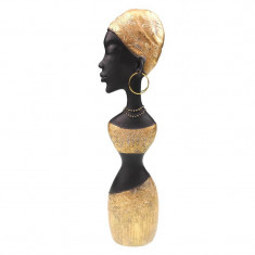 Statueta decorativa, Femeie Africana, Auriu, 36 cm, 1172HG