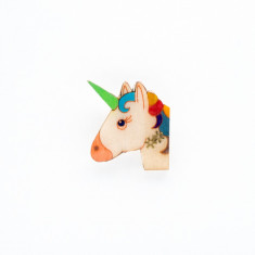 Brosa Lemn Unicorn foto