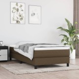 vidaXL Saltea de pat cu arcuri, maro &icirc;nchis, 120x190x20 cm, textil