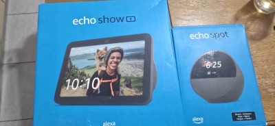 Echo Show 8 si Echo spot foto
