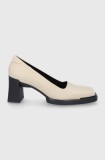 Vagabond Shoemakers pantofi de piele Edwina culoarea bej, cu toc drept