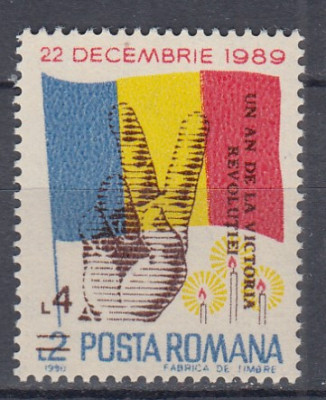 ROMANIA 1990 LP 1248 UN AN DE LA VICTORIA REVOLUTIEI MNH foto