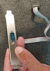 Mufa serial RS232 DB9 pe brachet metalic, pentru calculator foto