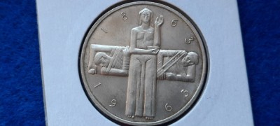 ELVETIA 5 FRANCS 1963 AUNC argint foto