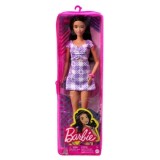 Barbie Fashionistas bruneta cu rochie mov, Mattel