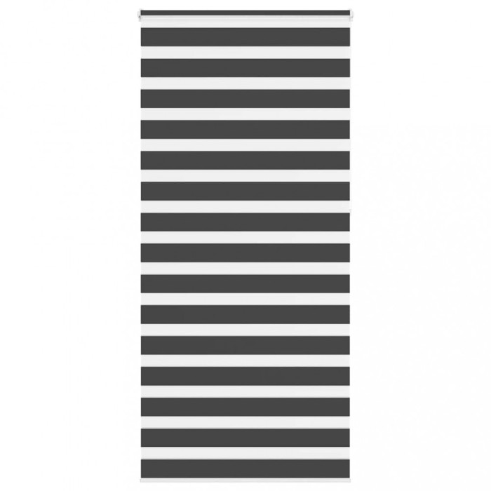 Jaluzea tip zebra neagră lățime țesătură 100,9 cm poliester
