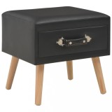 VidaXL Noptieră, negru, 40 x 35 x 40 cm, piele ecologică 247537