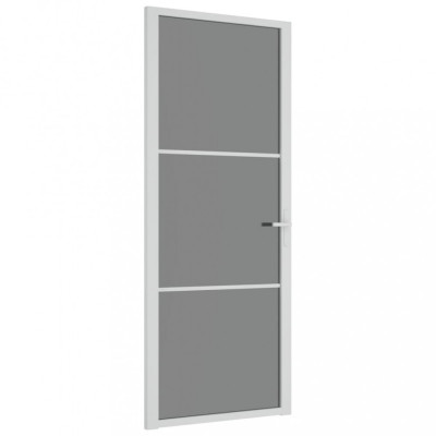 Ușă de interior, 83x201,5 cm, alb, sticlă ESG și aluminiu foto