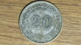 Cumpara ieftin China Kwangtung - moneda de colectie argint - 20 cents 1920 XF - superb patinata - foarte rara !, Asia