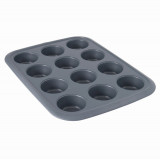 Tava de copt pentru 12 briose BergHOFF, Gem, 46.5 x 35 cm, &Oslash;8 cm, otel carbon, strat antiaderent