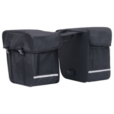 vidaXL Geantă de bicicletă dublă pentru suport coș, negru, 35 L 93250 foto