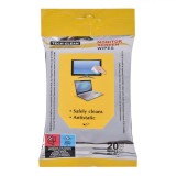 șervețele Umede Ecran, Tech Clean, Monitor Screen Wipes, Antistatice, Set 20 Bucăți, Oem