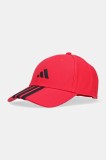 Adidas sapca BBALL 3S CAP NL culoarea rosu, cu imprimeu, JP0387