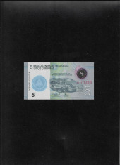 Nicaragua 5 cordobas 2019 unc seria02278383 comemorativa foto