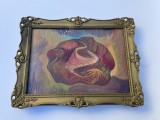 Pictura in ulei intitulata Marul Evei, artist roman Fioghin Calistru, datat 1996, Natura statica, Abstract