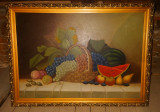 Tablou Masa cu fructe 80x113 cm, Natura statica, Pastel, Altul