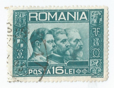 *Romania, LP 92/1931, Efigia celor trei regi, eroare, oblit. foto