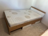 Set 2 x Pat cu lada depozitare + Somiera + Saltea + Birou + Scaun rotativ - DISCOUNT +60%