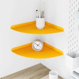 vidaXL Raft suspendat cu raft 2 pcs Galben muștar 30 x 30 x 2 cm 8004116