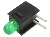 LED 3mm Verde 30mA Lentilă 60&deg;