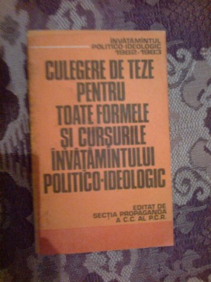z2 Culegere de teze pentru toate formele si cursurile invatamantului politico foto