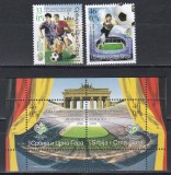 Serbia si Muntenegru 2006 - Cupa Mondială de Fotbal - Germania, Serie + Colita, Cota 44 EURO, MNH, Nestampilat