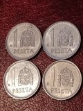 Lot 4 monede Spania: 1 peseta 1986 + 1987 + 1988 + 1989, stari UNC + Luciu [poze]. Discount conform descriere [10 - 20 %. Vezi descrierea.]., Europa