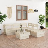 VidaXL Set mobilier grădină din paleți, 6 piese, lemn de molid tratat 3063722