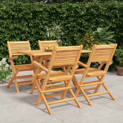 vidaXL Set masă pentru grădină, lemn masiv de tec, 5 piese 3155013 foto