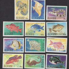 GUINEA 1980 FAUNA MARINA PESTI NEDANTELATE COTA MICHEL 100 EURO