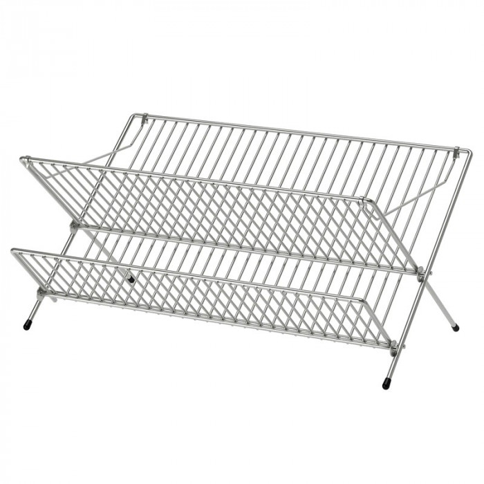 Suport galvanizat pentru vesela, 48 x 29 x 23 cm, 2 nivele, Argintiu