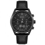 BOSS Champion 1513880 Ceas Bărbați Cronograf Quartz Curea Neagră din Piele 44mm