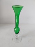 Vaza mica de sticla verde, 18cm inaltime