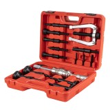 Extractor rulmenti cu ciocan inertial 8-58 mm 16 piese AMiO, pentru rulmenti cu bile, cu ace si bucse din orificii oarbe, sistem dual de extragere