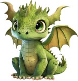 Cumpara ieftin Sticker decorativ, Dragon, Verde, 62 cm, 1262STK-3